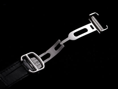 BALLON BLEU 42 BLACK DIAL LEATHER BRACELET