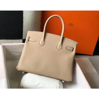 HERM Birkin 30cm Bag In Trench Clemence Leather GHW