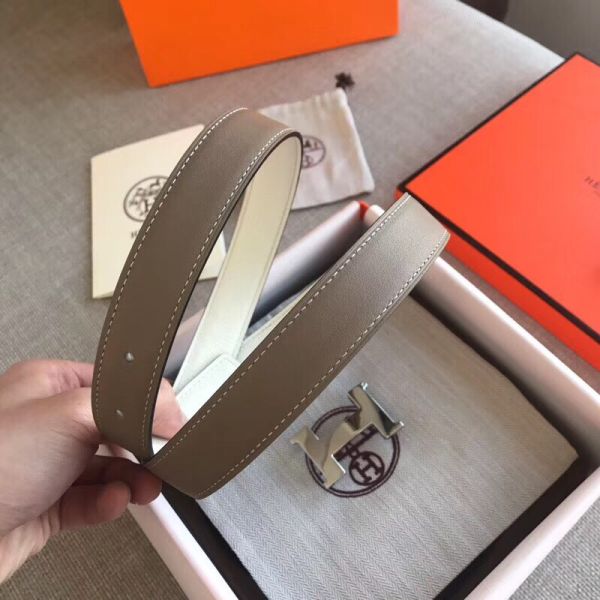 HERM Mini Constance 24mm Reversible Belt Taupe/White