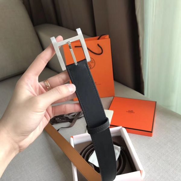 HERM James 35MM Belt In Black Box Calfskin