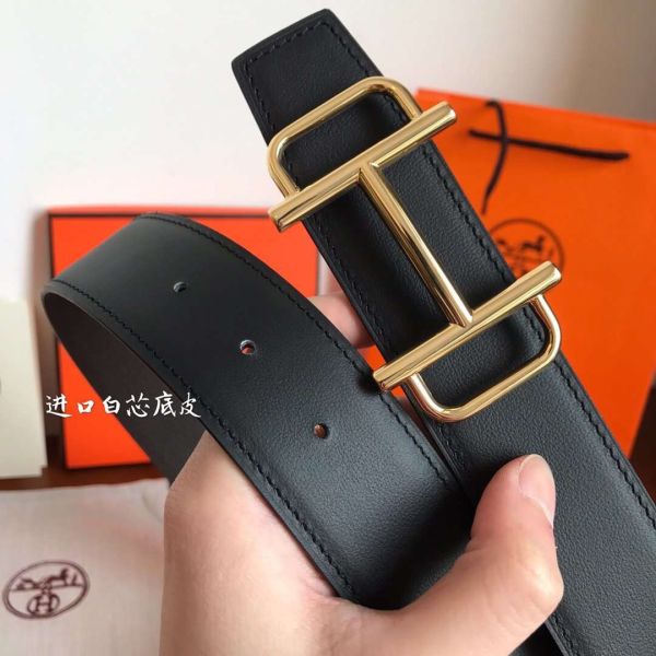 HERM Royal 38MM Reversible Belt In Cafe Clemence Leather