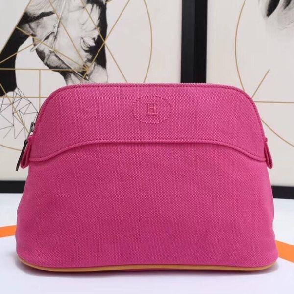 HERM Medium Bolide Travel Case In Rose Red Cotton