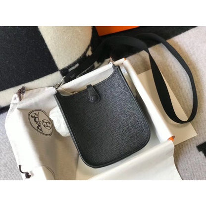 HERM Evelyne III TPM Bag In Black Clemence Leather