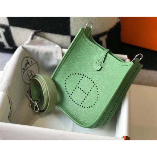 HERM Evelyne III TPM Bag In Vert Criquet Clemence Leather