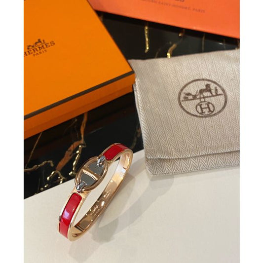 HERM Red Mini Clic Chaine d'Ancre Bracelet