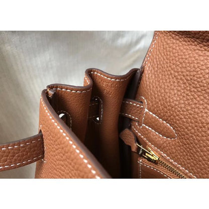 HERM Kelly 28cm Bag In Gold Clemence Leather GHW