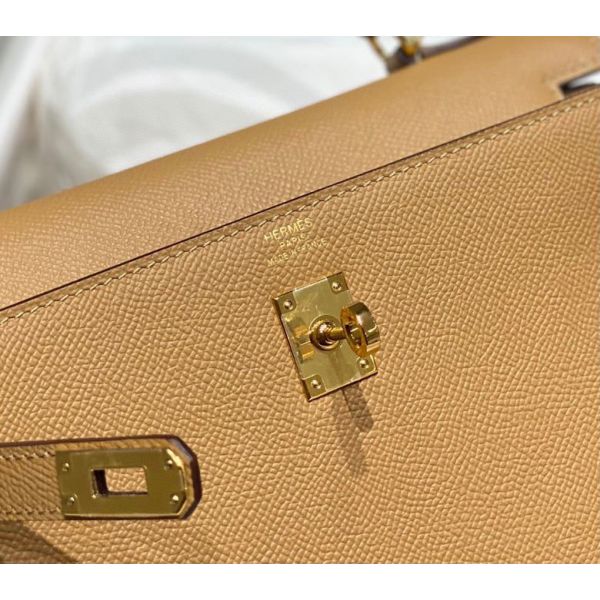 HERM Kelly 28cm Bag In Chai Epsom Leather GHW