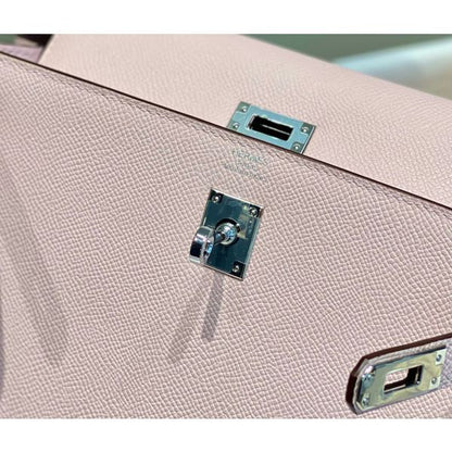HERM Kelly 28cm Bag In Mauve Pale Epsom Leather PHW