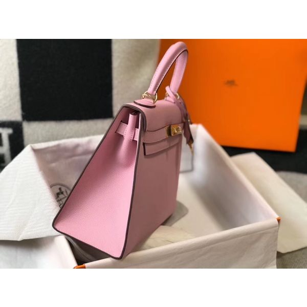 HERM Kelly 28cm Bag In Mauve Sylvestre Epsom Leather GHW