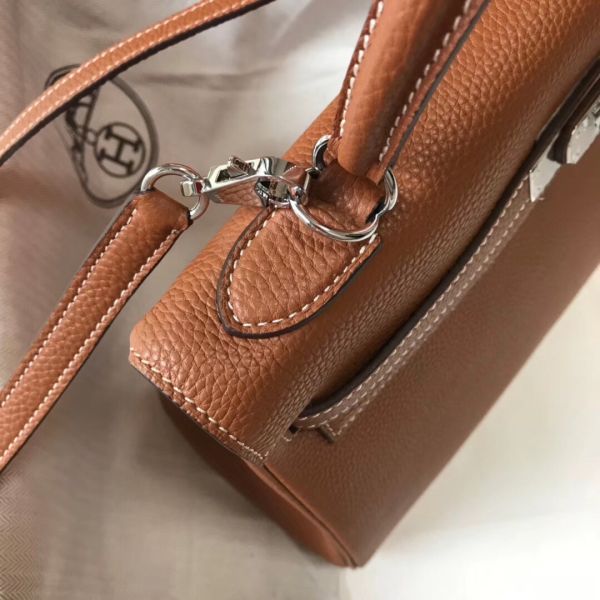 HERM Kelly 32cm Bag In Gold Clemence Leather PHW