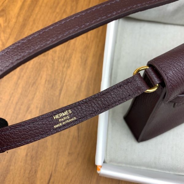 HERM Kelly Elan Handmade Bag In Rouge Sellier Chevre Mysore Leather