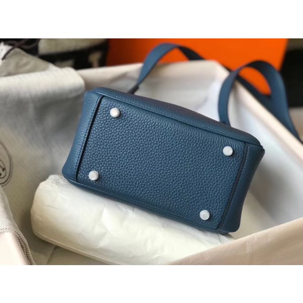HERM Lindy Mini Bag In Blue Agate Clemence Leather PHW