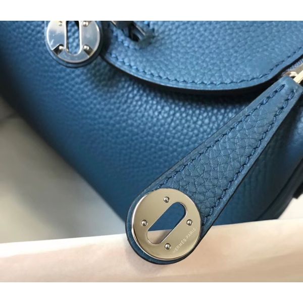 HERM Lindy Mini Bag In Blue Agate Clemence Leather PHW