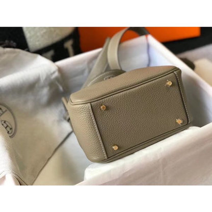 HERM Lindy Mini Bag In Tourterelle Clemence Leather GHW