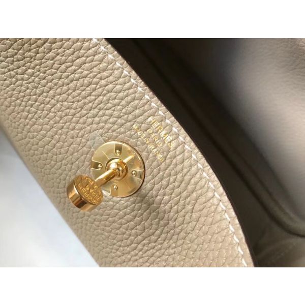 HERM Lindy Mini Bag In Tourterelle Clemence Leather GHW