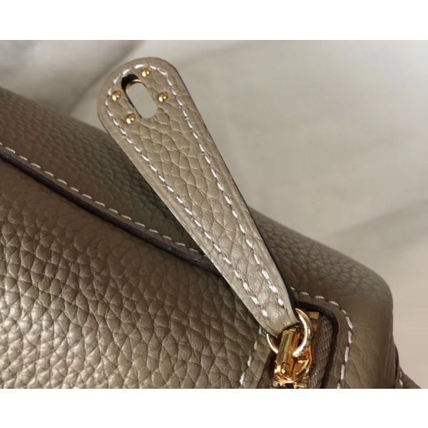 HERM Lindy Mini Bag In Tourterelle Clemence Leather GHW
