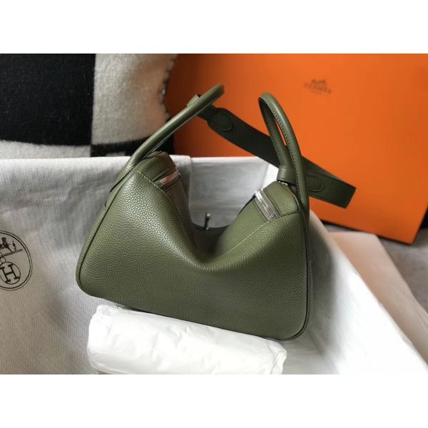 HERM Lindy 26cm Bag In Canopee Clemence Leather PHW