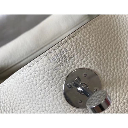 HERM Lindy 26cm Bag In Beton Clemence Leather PHW