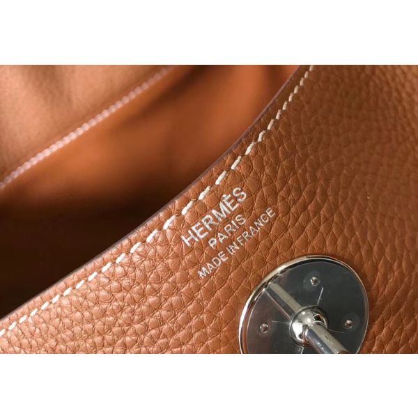 HERM Lindy 30cm Bag In Gold Clemence Leather PHW