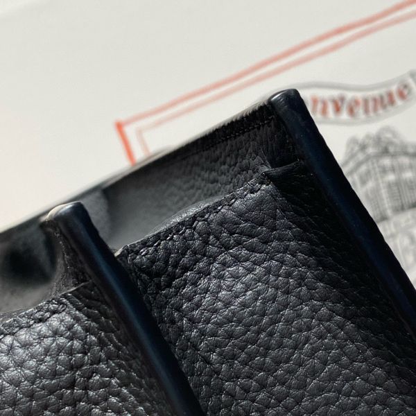 HERM Sac a Depeches 38 Briefcase in Black Clemence Leather