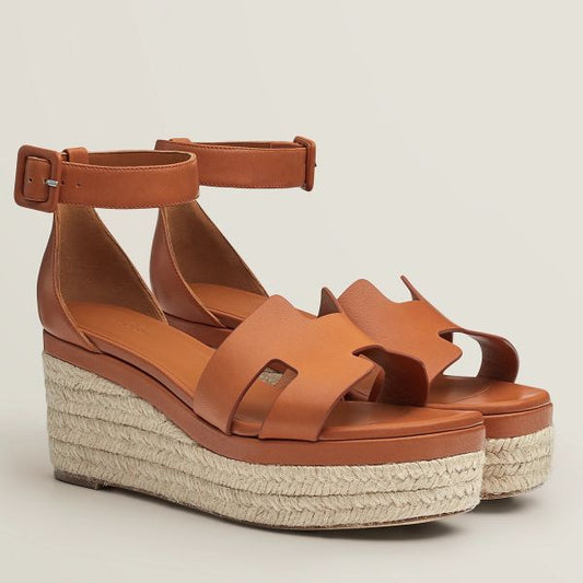 HERM Elda Espadrilles in Brown Leather