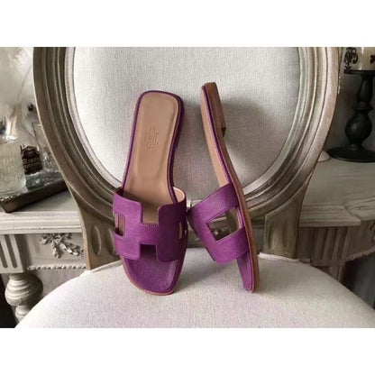 HERM Oran Sandals In Cyclamen Epsom Leather