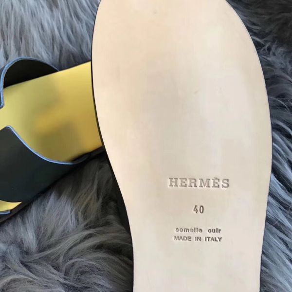 HERM Izmir Sandals In Dark Green Swift Leather