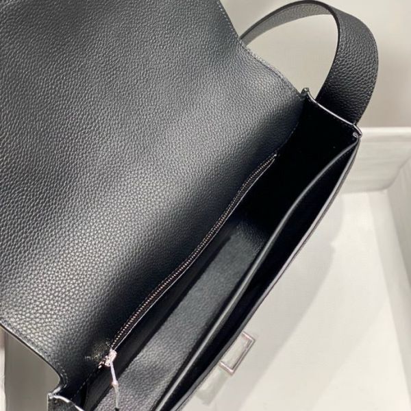 HERM Steve Light Junior Messenger Bag in Black Clemence Leather
