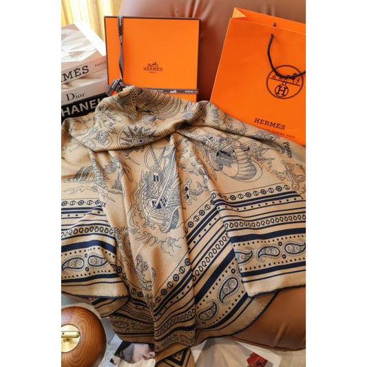 HERM Caramel Tatouages Marins Bandana Shawl 140