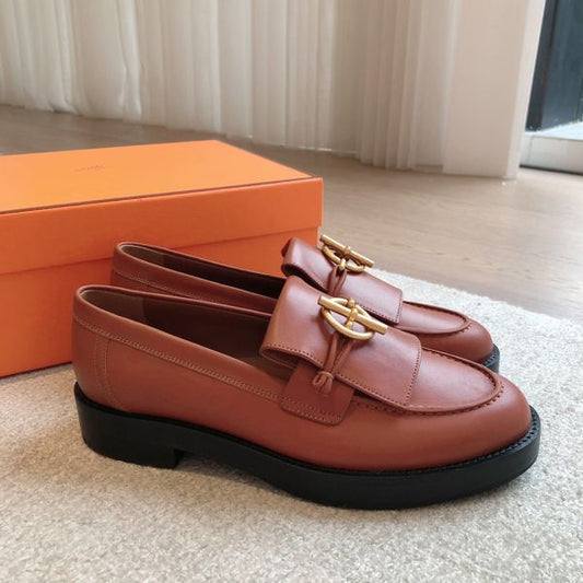 HERM Women's Impact Loafers in Brown Leather