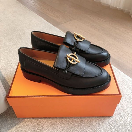 HERM Women's Impact Loafers in Black Leather