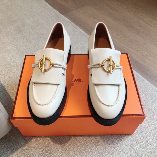 HERM Women's Impact Loafers in White Leather