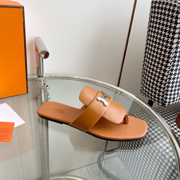 HERM Galerie Sandals In Brown Calfskin
