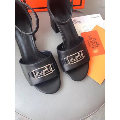 HERM Viaggio 60MM Sandals In Black Leather