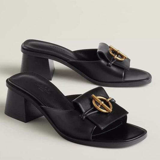 HERM Women's Ilot 50 Sandals in Black Leather