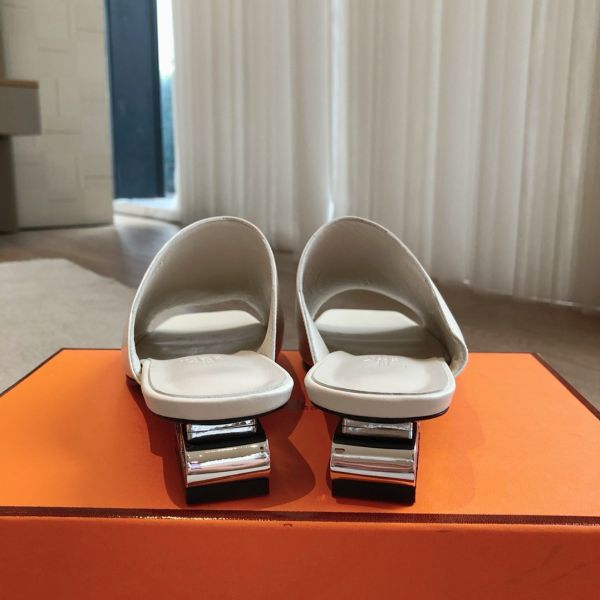 HERM Women's Idole Sandals in White Leather