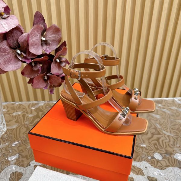 HERM Ivresse 65 Sandals in Brown Leather