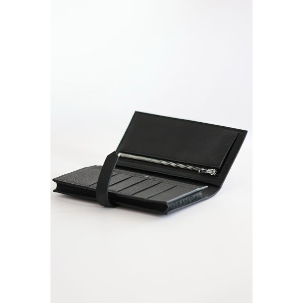 HERM Bearn Long Handmade Wallet in All Black