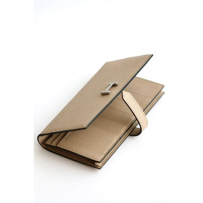 HERM Bearn Long Handmade Wallet in Trench Epsom Calfskin