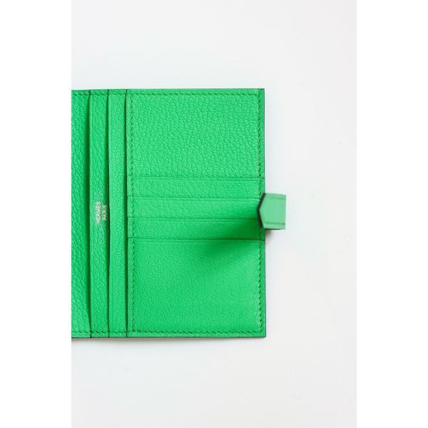 HERM Bearn Compact Handmade Wallet in Vert Comics Chevre Mysore Goatskin