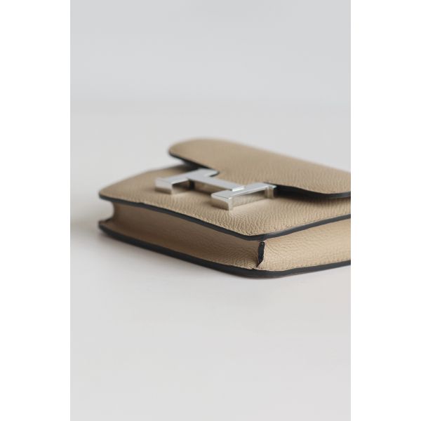 HERM Constance Slim Wallet in Tourterelle Epsom Calfskin