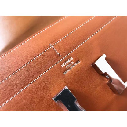 HERM Constance Long Wallet In Gold Swift Leather