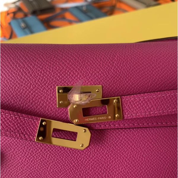 HERM Kelly Classique To Go Wallet In Magnolia Epsom Calfskin