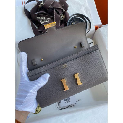 HERM Constance To Go Wallet in Etain Epsom Calfskin