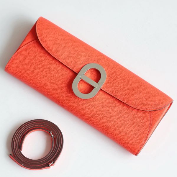 HERM Maillon To Go Wallet in Rose Jaipur Epsom Calfskin