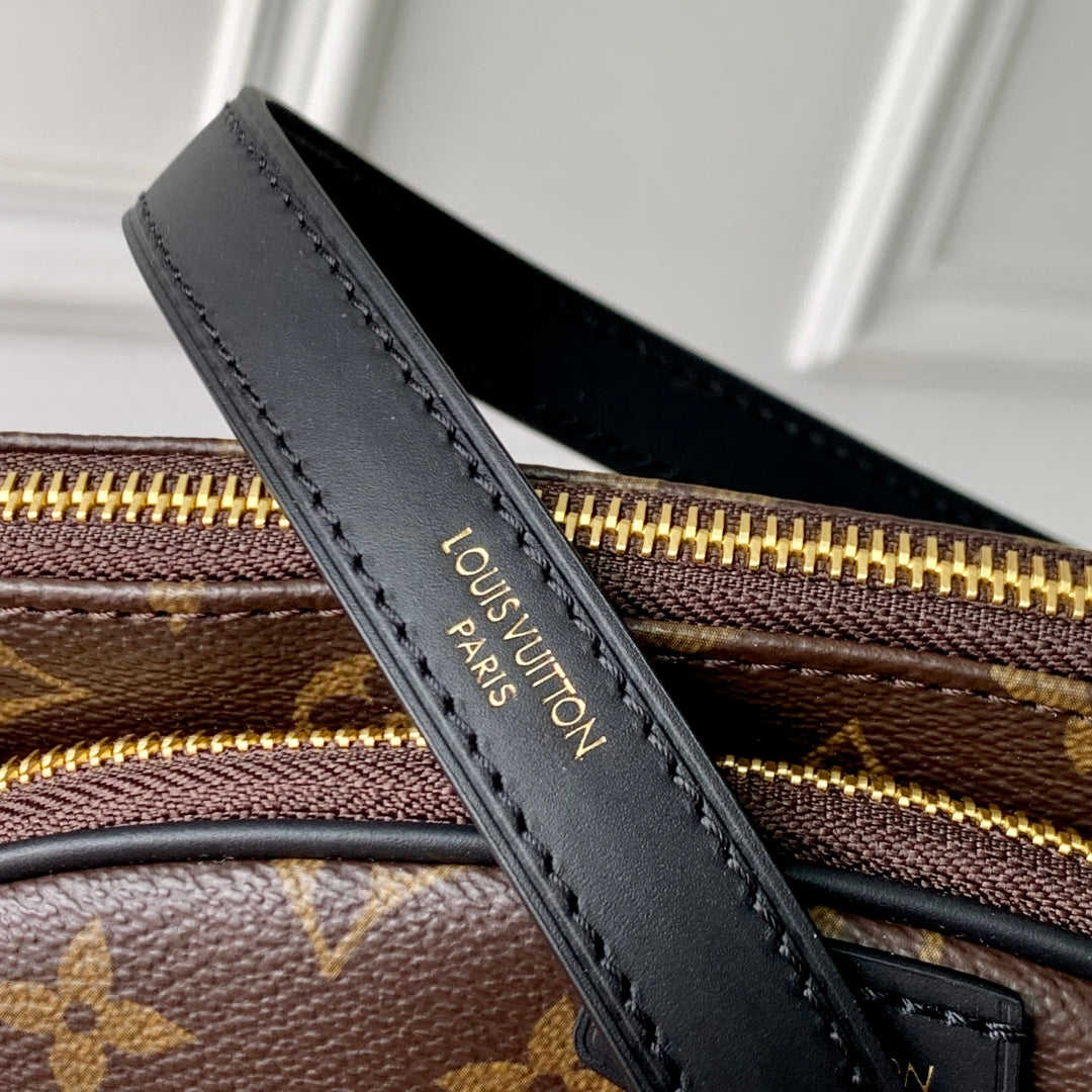 KEEPIT BUMBAG 29 IN BROWN DAMIER AZUR COATED MONOGRAM CANVAS