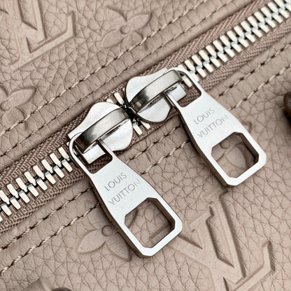 KEEPALL BANDOULIÈRE 34 BAG IN LIGHT BROWN MONOGRAM TAURILLON CALFSKIN