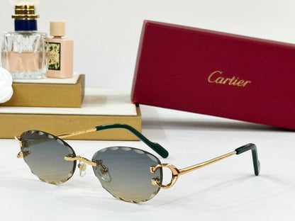 C DE RIMLESS ROUND FRAME SUNGLASSES CT0599S IN METAL