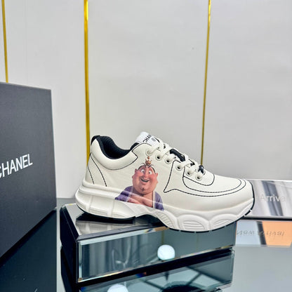 TRAINERS SNEAKER IN WHITE CALFSKIN WITH STICKER 238622