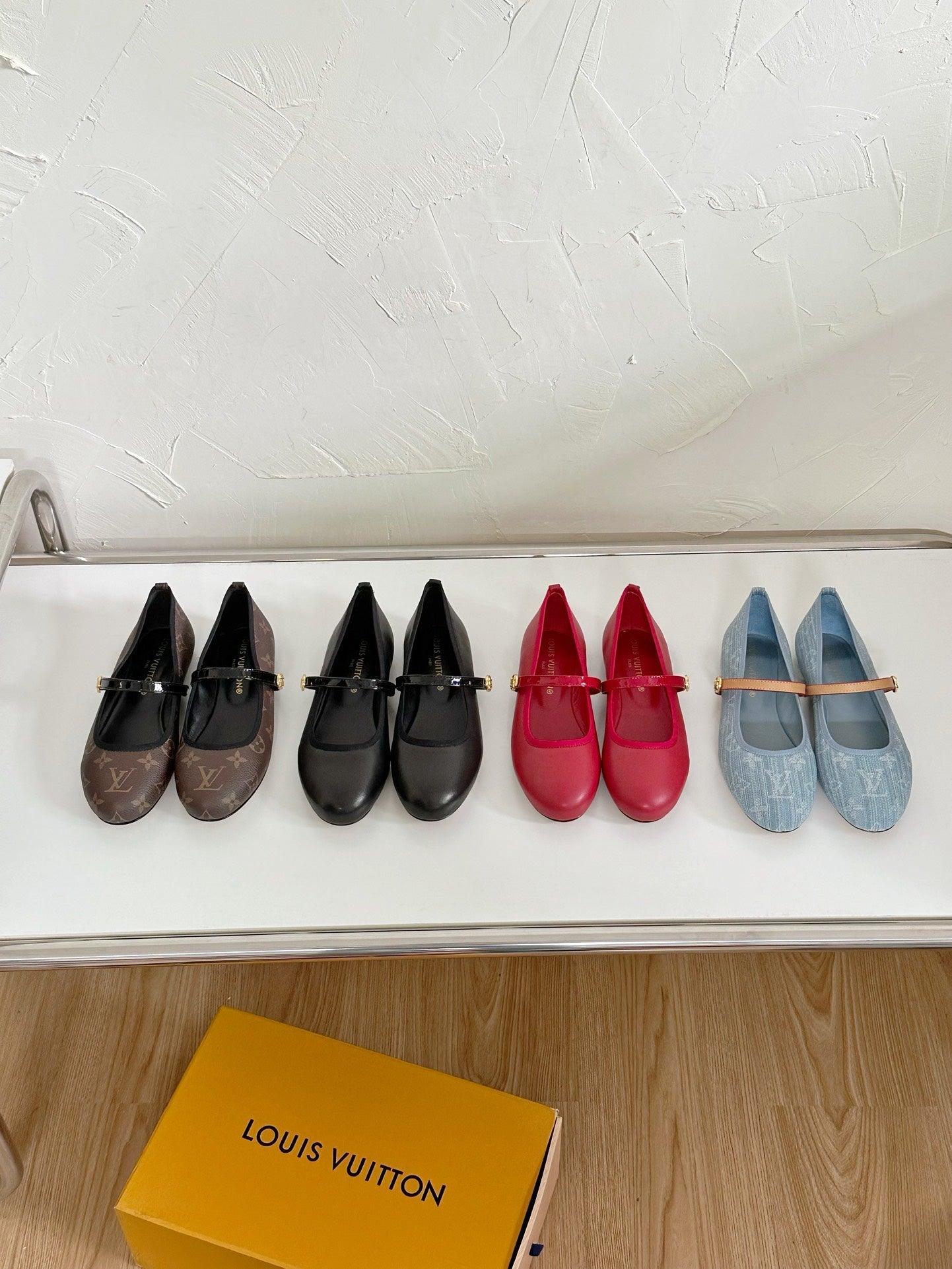 ROMY FLAT BALLERINA IN BROWN MONOGRAM CALFSKIN